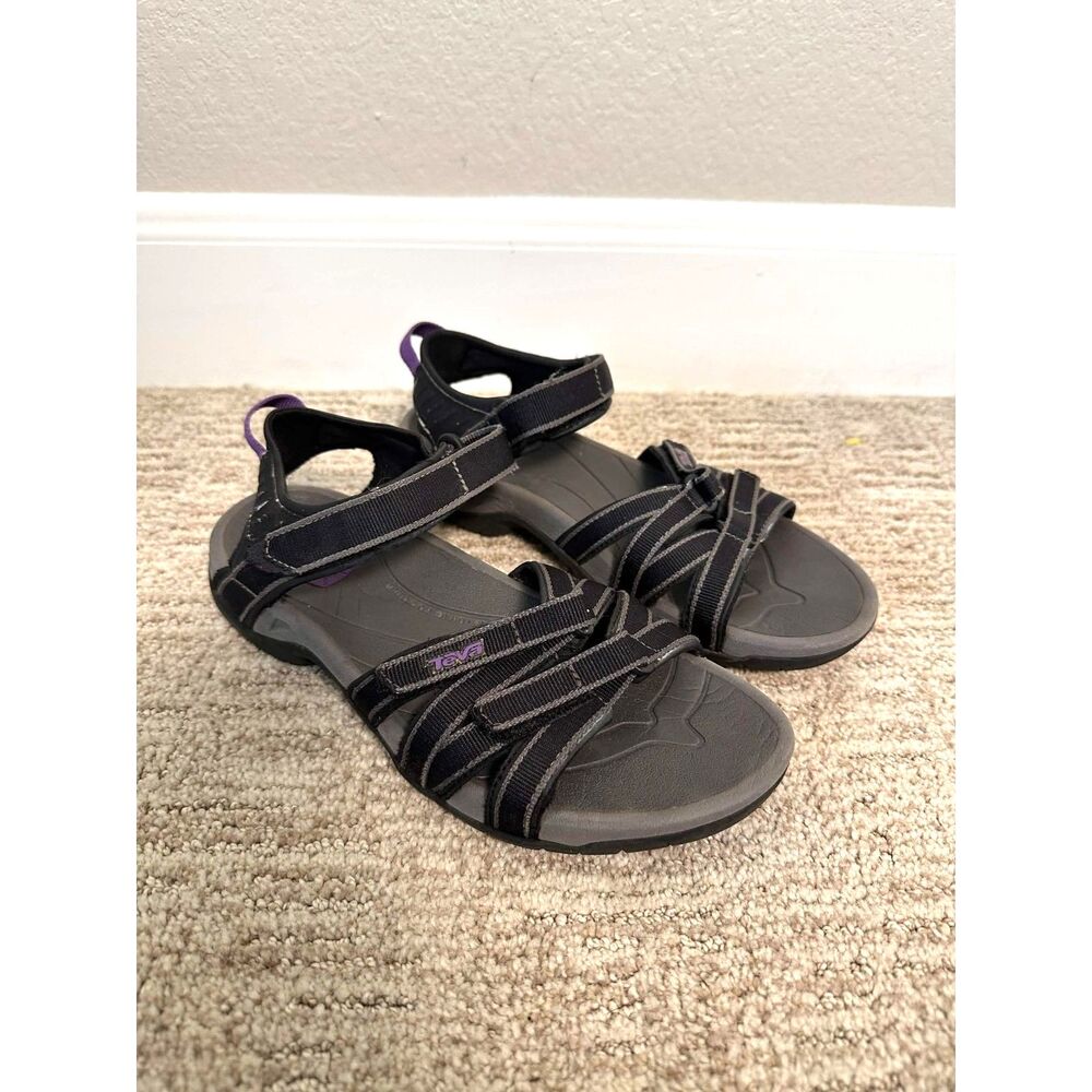 Teva Tirra Black Purple Strappy Hiking Water Sandals Women's Size 7